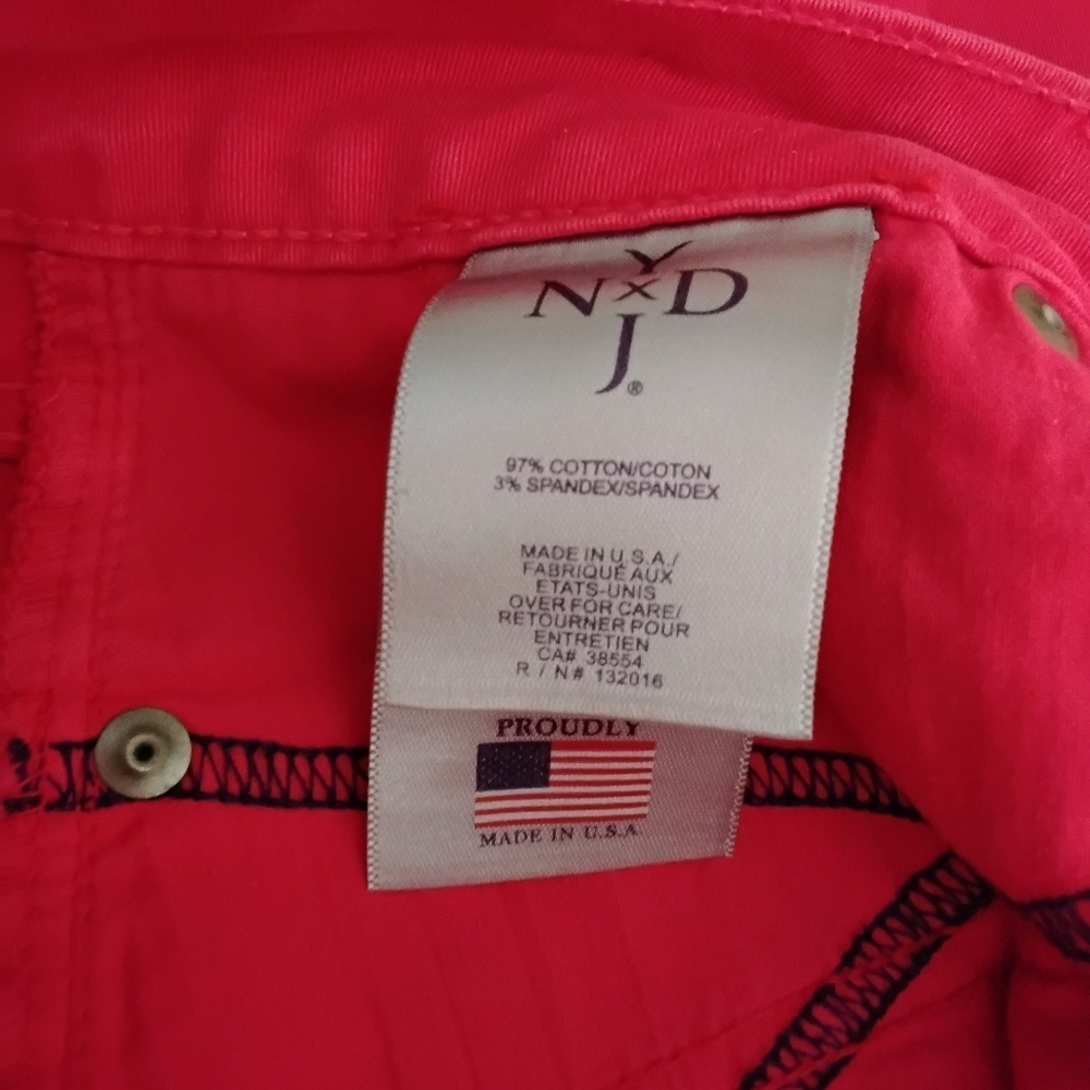 NYDJ Women's 4 Red Straight Leg Stretchy Jean - Picture 6 of 6